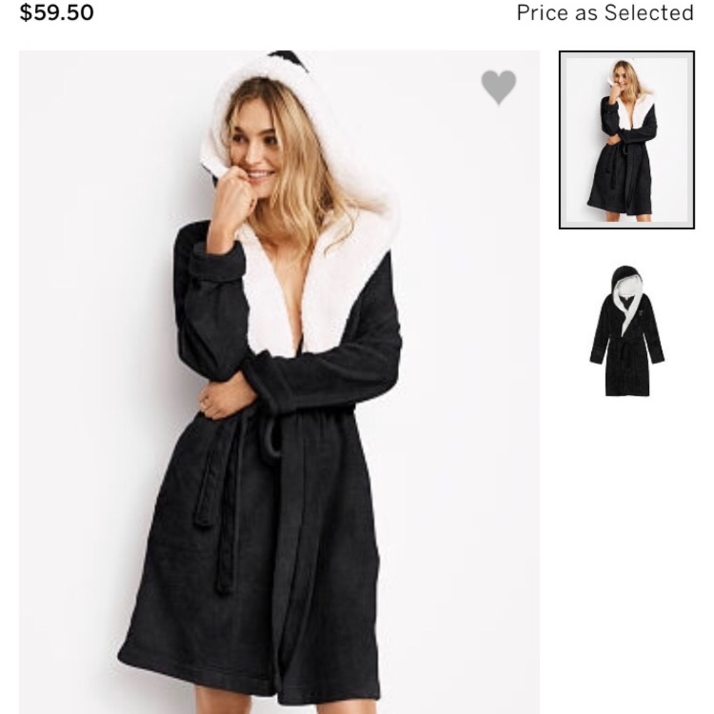 Black fluffy robe from victoria secret